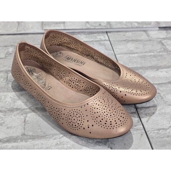 Harborsides Memory Foam Ballet Flats Rose Gold Slip On‎ Shoes Women Sz 8 - Picture 1 of 7